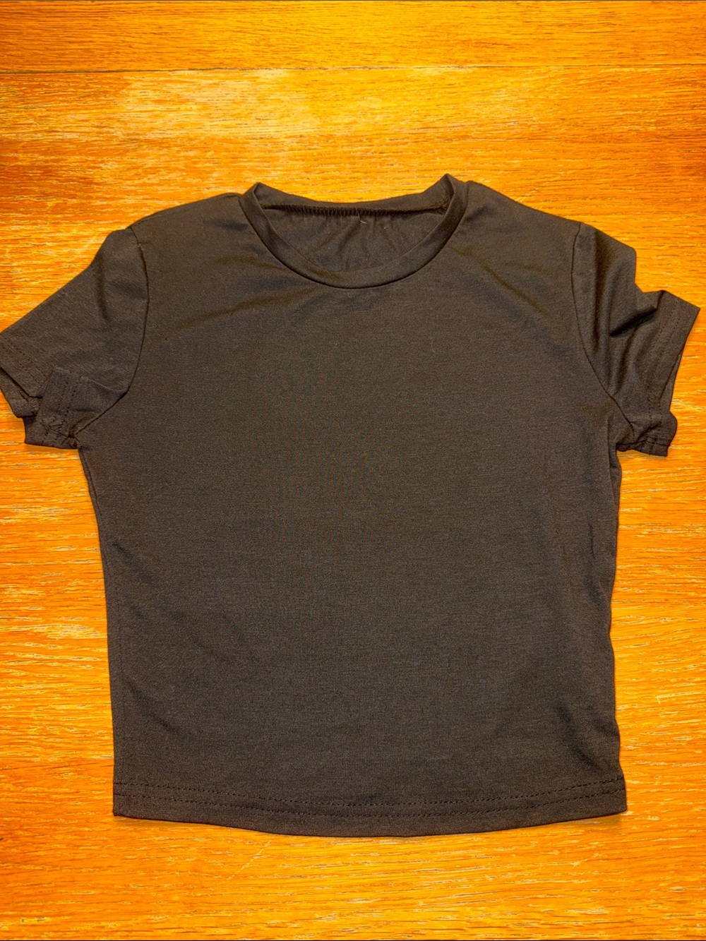 SHEIN Black Short Sleeve Fitted Crop Top